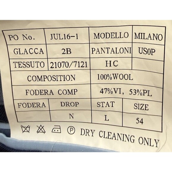 ~$1250 Mattarazi Uomo Milano Super 150s Solid Navy Wool Suit 54 EU 44 US - Picture 6 of 11